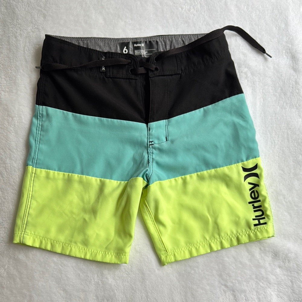 Hurley Boys Colorblock Swim Shorts - Size 6
